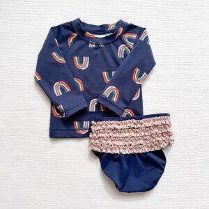 Hanna Andersson (6-12M) Rainbow Rashguard Swimsuit